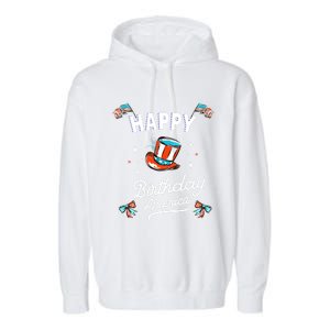 Happy Birthday America Gift Garment-Dyed Fleece Hoodie