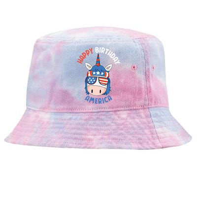 Happy Birthday America Unicorn American Outfit 4th Of July Cute Gift Tie-Dyed Bucket Hat