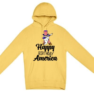 Happy Birthday America Independence America Flag Love Gift Premium Pullover Hoodie