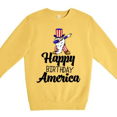 Happy Birthday America Independence America Flag Love Gift Premium Crewneck Sweatshirt