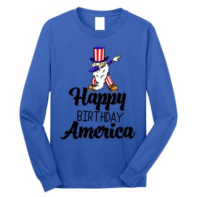 Happy Birthday America Independence America Flag Love Gift Long Sleeve Shirt