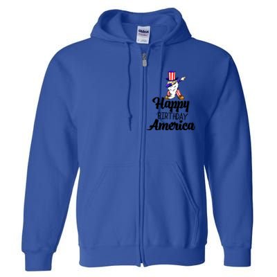 Happy Birthday America Independence America Flag Love Gift Full Zip Hoodie