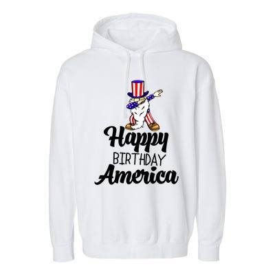 Happy Birthday America Independence America Flag Love Gift Garment-Dyed Fleece Hoodie