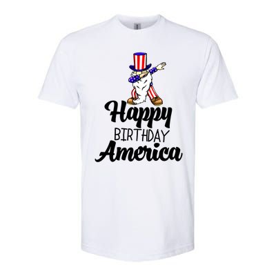 Happy Birthday America Independence America Flag Love Gift Softstyle CVC T-Shirt