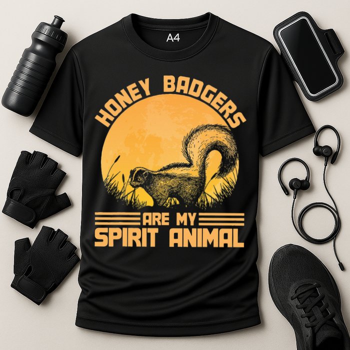 Honey Badgers Are My Spirit Animal Honey Badger Cooling Performance Crew T-Shirt