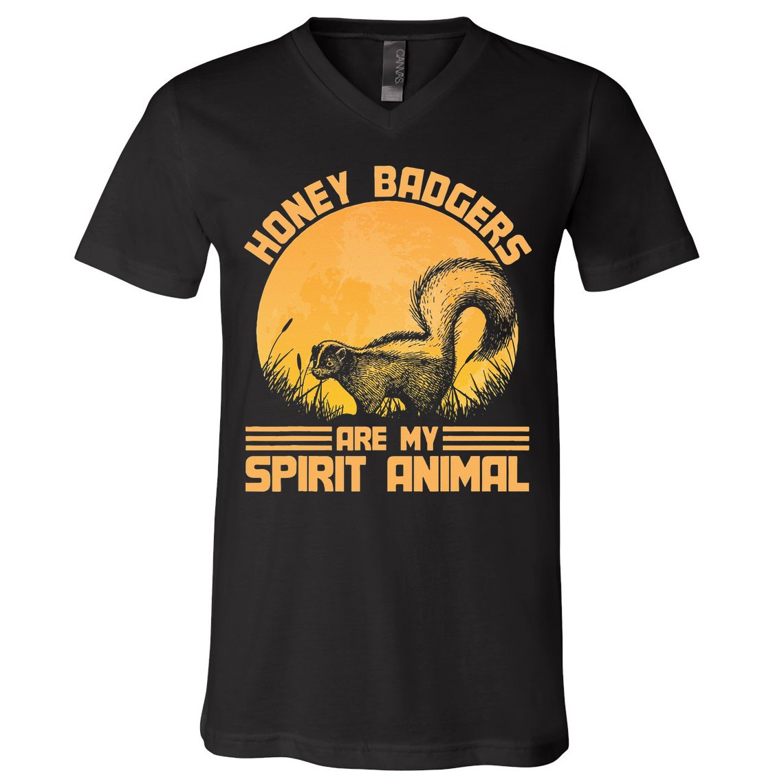 Honey Badgers Are My Spirit Animal Honey Badger V-Neck T-Shirt