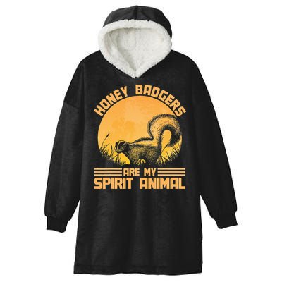Honey Badgers Are My Spirit Animal Honey Badger Hooded Wearable Blanket