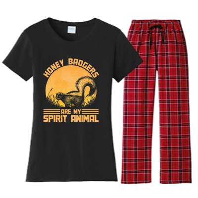 Honey Badgers Are My Spirit Animal Honey Badger Women's Flannel Pajama Set