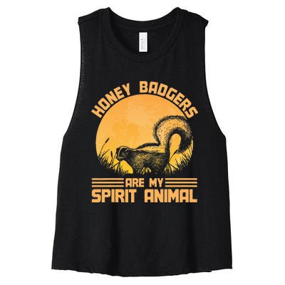 Honey Badgers Are My Spirit Animal Honey Badger Women's Racerback Cropped Tank