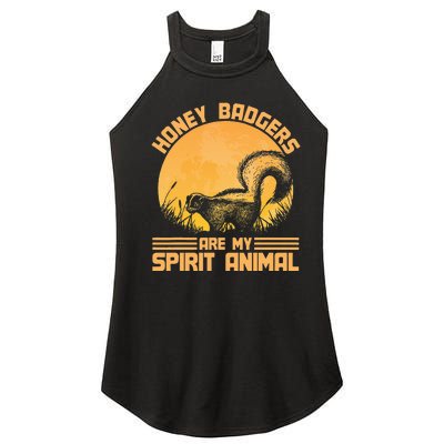 Honey Badgers Are My Spirit Animal Honey Badger Women’s Perfect Tri Rocker Tank