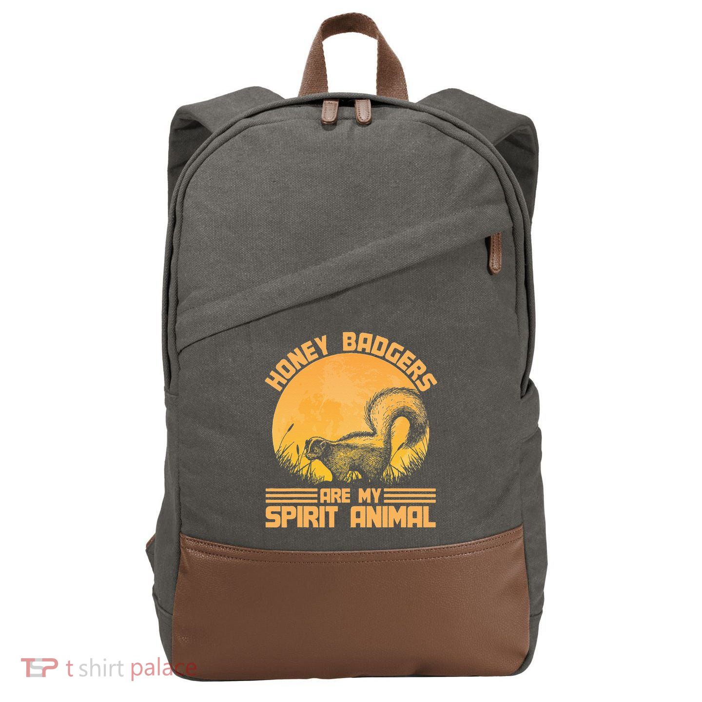 Honey Badgers Are My Spirit Animal Honey Badger Cotton Canvas Backpack
