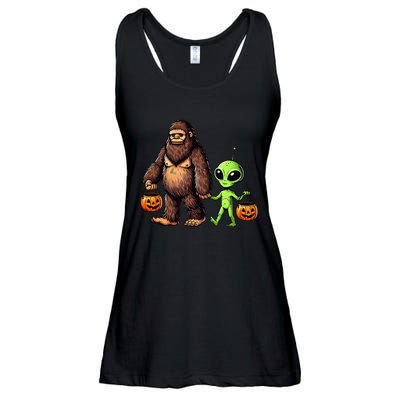 Halloween Bigfoot Alien Bigfoot Lover Halloween Ladies Essential Flowy Tank