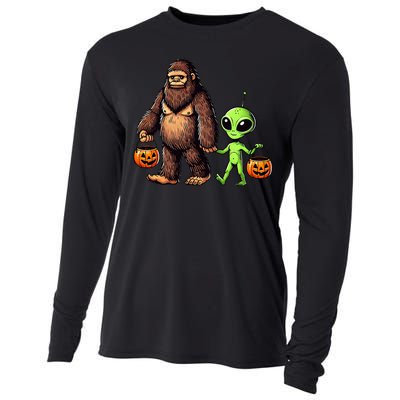 Halloween Bigfoot Alien Bigfoot Lover Halloween Cooling Performance Long Sleeve Crew