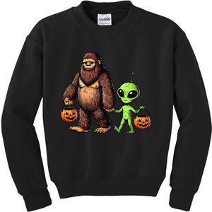 Halloween Bigfoot Alien Bigfoot Lover Halloween Kids Sweatshirt