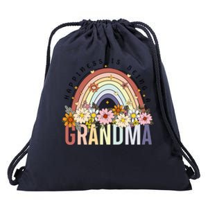 Happiness Being A Grandma MotherS Day Wildflowers Grandma Gift Drawstring Bag