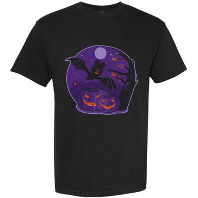 Halloween Bat and Pumpkins Garment-Dyed Heavyweight T-Shirt