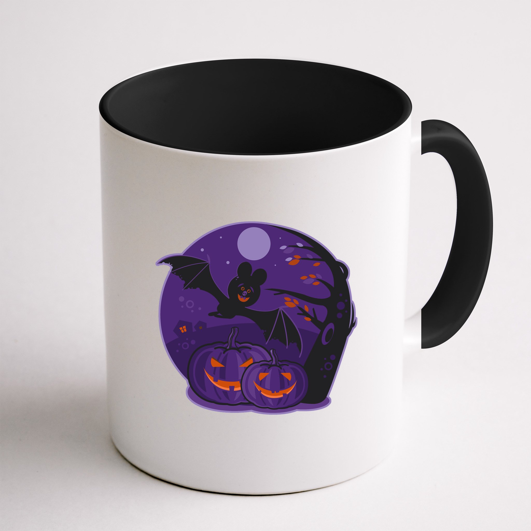 Halloween Bat and Pumpkins Mug