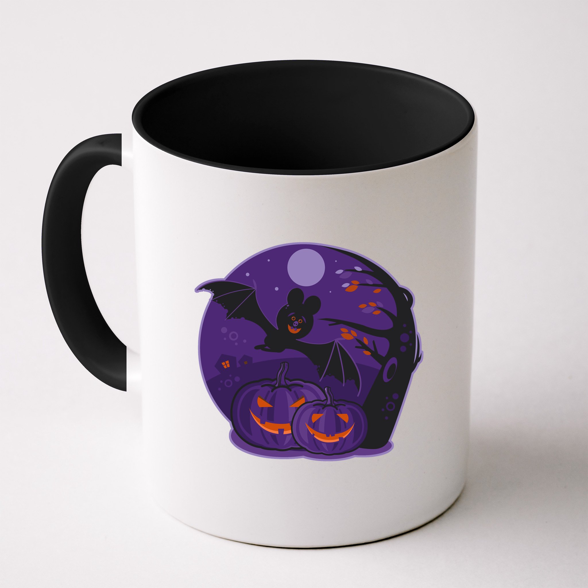 Halloween Bat and Pumpkins Mug