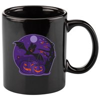 Halloween Bat and Pumpkins 11oz C Handle Ceramic Mug