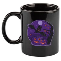 Halloween Bat and Pumpkins 11oz C Handle Ceramic Mug