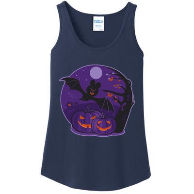 Halloween Bat and Pumpkins Ladies Essential Tank