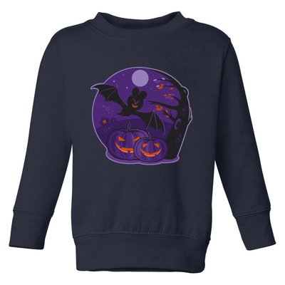 Halloween Bat and Pumpkins Toddler Sweatshirt