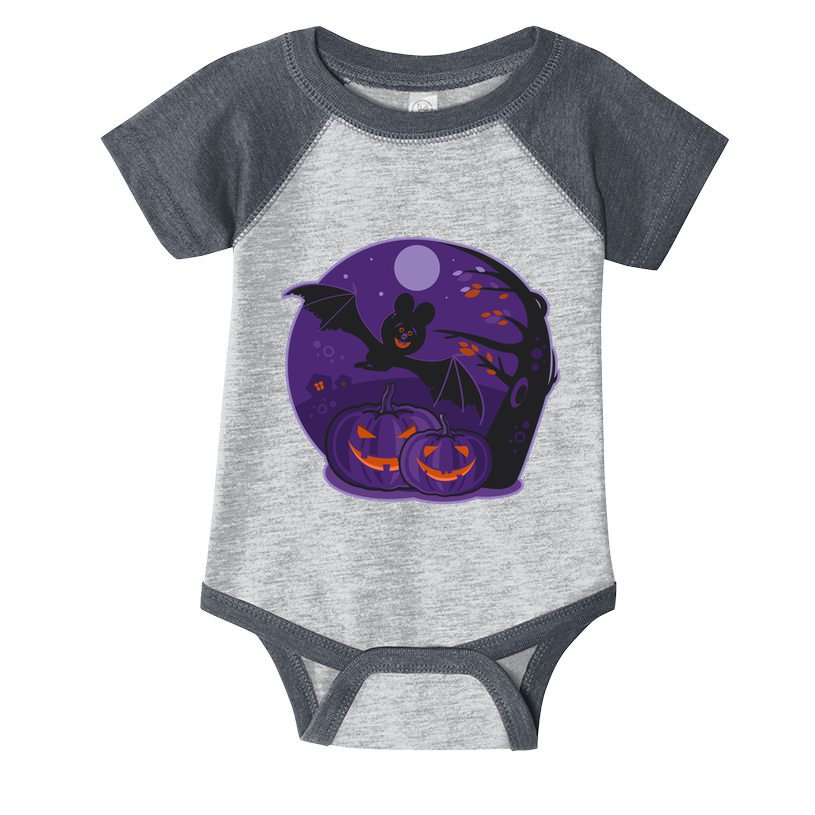 Halloween Bat and Pumpkins Infant Baby Jersey Bodysuit