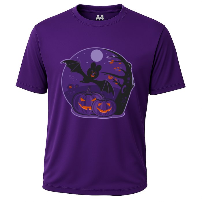 Halloween Bat and Pumpkins Cooling Performance Crew T-Shirt