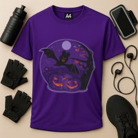 Halloween Bat and Pumpkins Cooling Performance Crew T-Shirt
