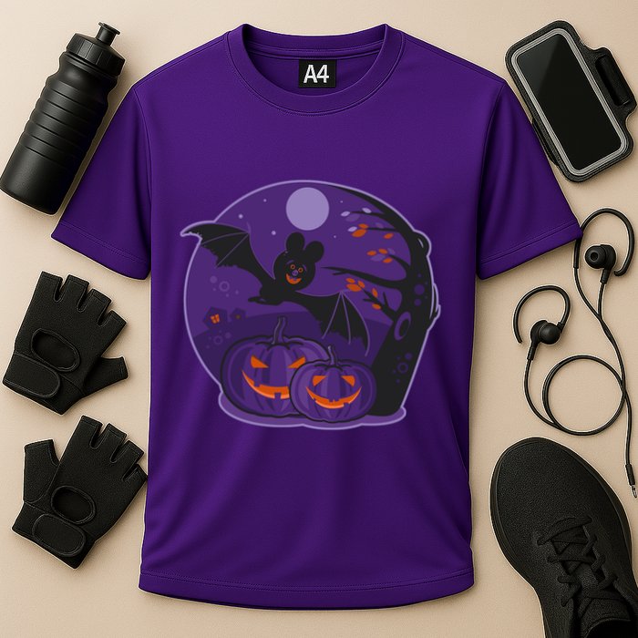 Halloween Bat and Pumpkins Cooling Performance Crew T-Shirt