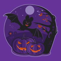 Halloween Bat and Pumpkins Cooling Performance Crew T-Shirt