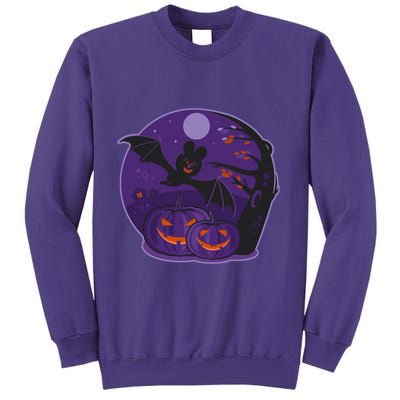 Halloween Bat and Pumpkins Sweatshirt