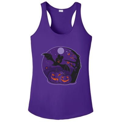 Halloween Bat and Pumpkins Ladies PosiCharge Competitor Racerback Tank