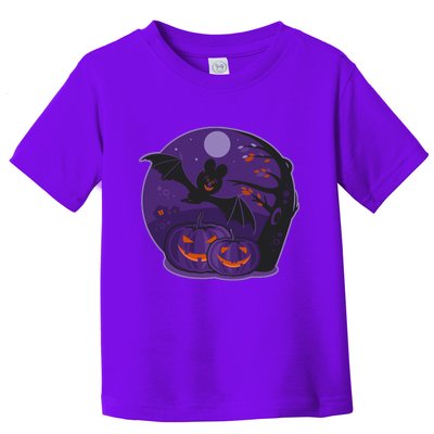 Halloween Bat and Pumpkins Toddler T-Shirt