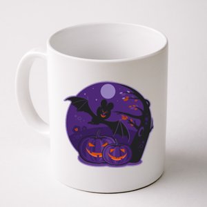 Halloween Bat and Pumpkins Coffee Mug