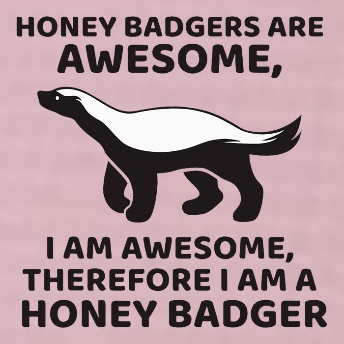 Honey Badgers Are Awesome Therefore I Am A Honey Badger 25L Jumbo Tote