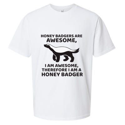Honey Badgers Are Awesome Therefore I Am A Honey Badger Sueded Cloud Jersey T-Shirt
