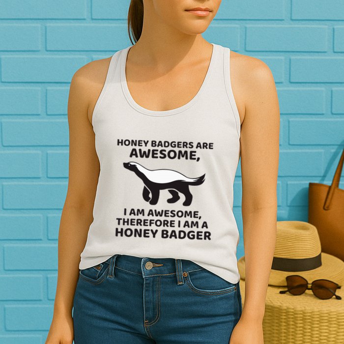 Honey Badgers Are Awesome Therefore I Am A Honey Badger Womens Tank Top