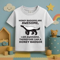 Honey Badgers Are Awesome Therefore I Am A Honey Badger Toddler T-Shirt