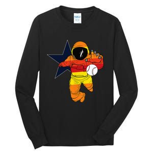 Houston Baseball Astronaut Space City Tall Long Sleeve T-Shirt