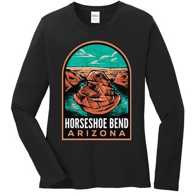 Horseshoe Bend Arizona Vintage Ladies Long Sleeve Shirt