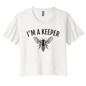 Honey Bee Apiarist Funny Beekeeping Beekeeper Women's Crop Top Tee