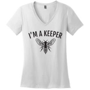 Honey Bee Apiarist Funny Beekeeping Beekeeper Women's V-Neck T-Shirt