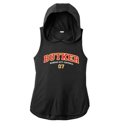 Harrison Butker Butker Kansas City Football Ladies PosiCharge Tri-Blend Wicking Draft Hoodie Tank