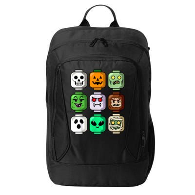 Halloween Building Brick Head Pumpkin Ghost Zombie Boy City Backpack