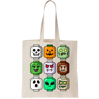 Halloween Building Brick Head Pumpkin Ghost Zombie Boy Tote Bag