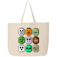 Halloween Building Brick Head Pumpkin Ghost Zombie Boy 25L Jumbo Tote