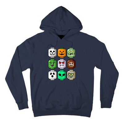 Halloween Building Brick Head Pumpkin Ghost Zombie Boy Hoodie