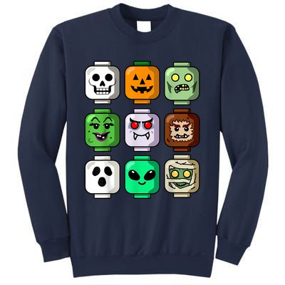 Halloween Building Brick Head Pumpkin Ghost Zombie Boy Sweatshirt