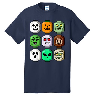 Halloween Building Brick Head Pumpkin Ghost Zombie Boy Tall T-Shirt